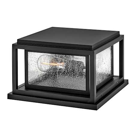 Hinkley Lighting Republic 120v 2 Light 8" Tall Coastal Elements Pier Mount Light with Seedy Glass Shade Black