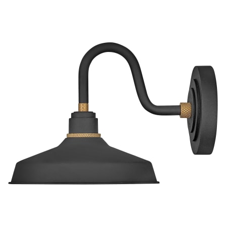 Hinkley Lighting Foundry 1 Light 10" Tall Outdoor Wall Sconce Textured Black / Brass