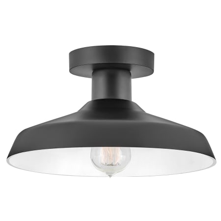 Hinkley Lighting Forge 12" Wide Semi-Flush Coastal Elements Outdoor Ceiling Fixture Black