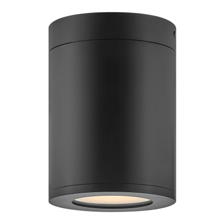Hinkley Lighting Silo 1 Light 7" Tall Outdoor Coastal Elements Dark Sky Flush Mount Ceiling Fixture with LED Bulb Included Black
