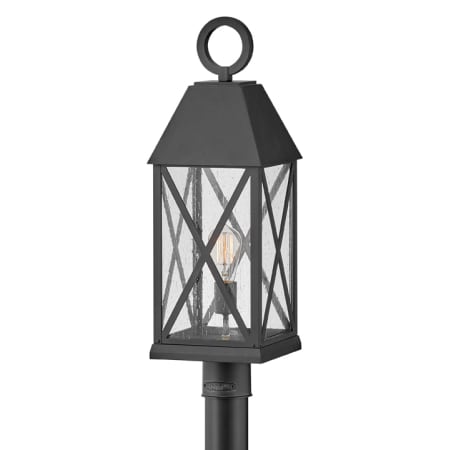 Hinkley Lighting Briar 25" Tall Post Light with Seedy Glass Museum Black