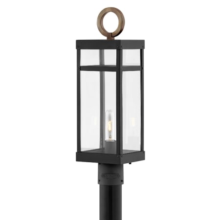 Hinkley Lighting Porter 1 Light 23" Tall Lisa McDennon Open Air Post Light with LED Bulb Included Black / Burnished Bronze