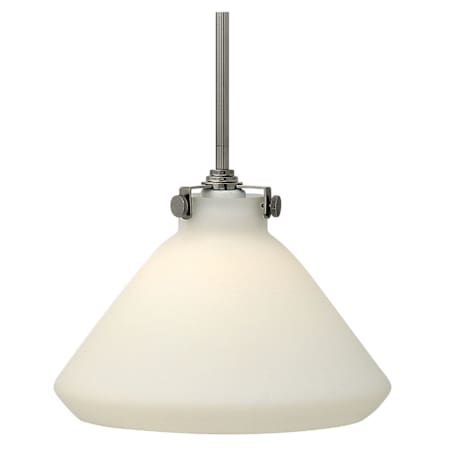 Hinkley Lighting 1 Light 9.75" Height Indoor Full Sized Pendant with Etched Opal Cone Shade from the Congress Collection Antique Nickel