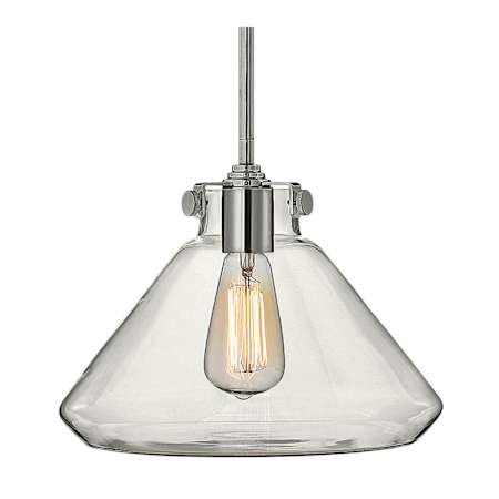 Hinkley Lighting 1 Light 9.75" Height Indoor Full Sized Pendant with Clear Cone Shade from the Congress Collection Chrome