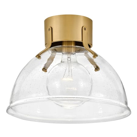 Hinkley Lighting Argo 13" Wide Semi-Flush Ceiling Fixture with Clear Seedy Glass Shade Heritage Brass