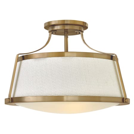 Hinkley Lighting Charlotte 3 Light 20" Wide Semi Flush Ceiling Fixture Brushed Caramel