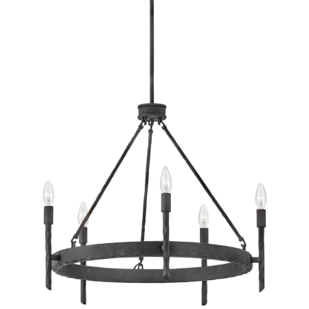 Hinkley Lighting Tress 5 Light 25" Wide Taper Candle Chandelier Forged Iron