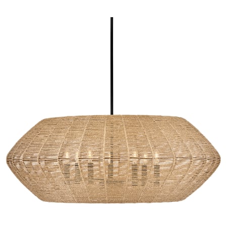 Hinkley Lighting Luca 7 Light 36" Wide Lisa McDennon Pendant / Semi-Flush Ceiling Fixture with Woven Shade Black / Camel