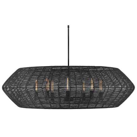 Hinkley Lighting Luca 8 Light 60" Wide Lisa McDennon Drum Chandelier with Woven Shade Black
