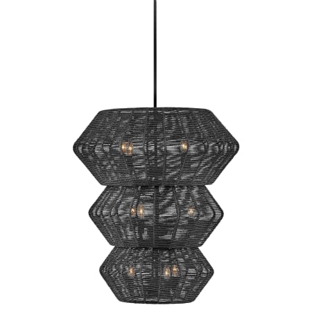 Hinkley Lighting Luca 10 Light 28" Wide Waterfall Chandelier with Woven Shade Black