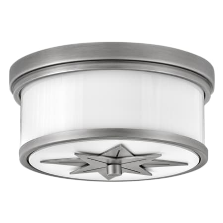 Hinkley Lighting Montrose 2 Light 12" Wide Flush Mount Drum Ceiling Fixture Antique Nickel