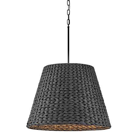 Hinkley Lighting Seabrook 24" Wide Pendant with Woven Seagrass Shade Black