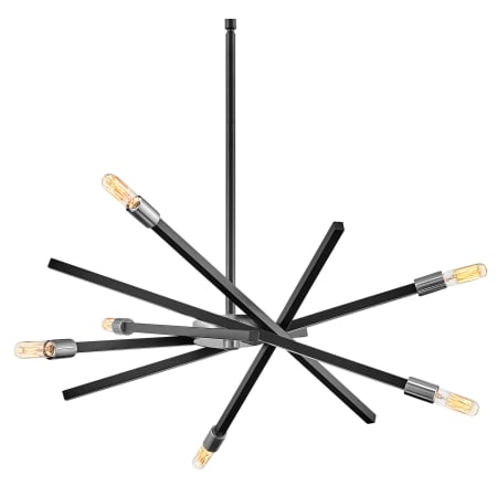 Hinkley Lighting Archer 6 Light 26" Wide Sputnik Chandelier Satin Black / Brushed Nickel