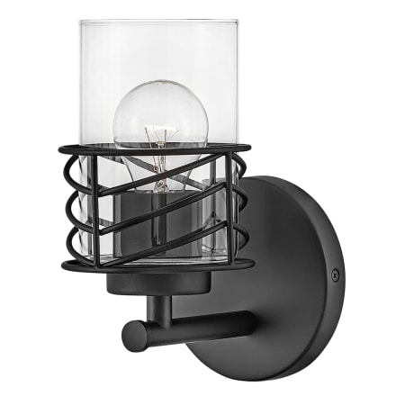 Hinkley Lighting Della 1 Light 10" Tall Bathroom Sconce with Clear Glass Shade Black