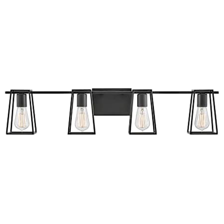 Hinkley Lighting Filmore 4 Light 34" Wide Bathroom Vanity Light Black