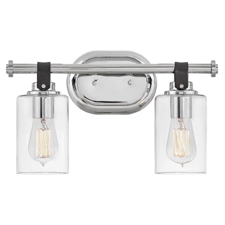 Hinkley Lighting Halstead 2 Light 16" Wide Bathroom Vanity Light with Clear Glass Shades Chrome