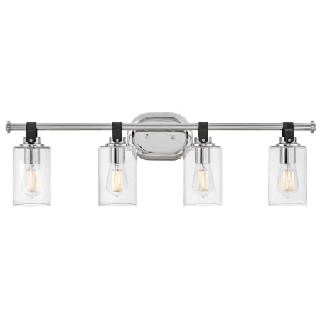Hinkley Lighting Halstead 4 Light 32" Wide Bathroom Vanity Light with Clear Glass Shades Chrome