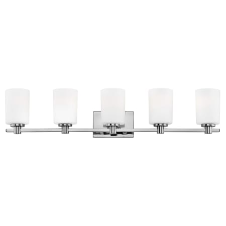 Hinkley Lighting Karlie 5 Light 35.5" Wide Bathroom Vanity Light with Etched Opal Glass Chrome