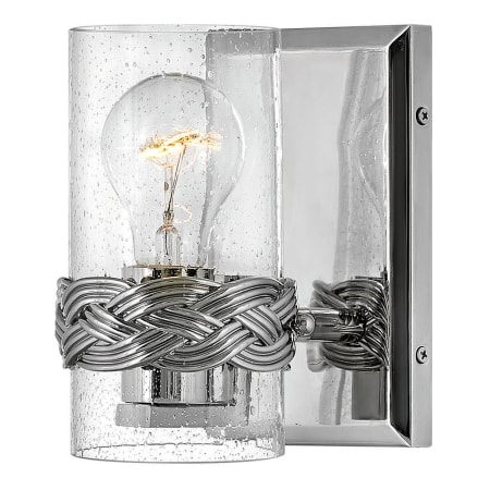 Hinkley Lighting Nevis 1 Light 4-1/2" Wide Bathroom Sconce with Seedy Glass Polished Nickel