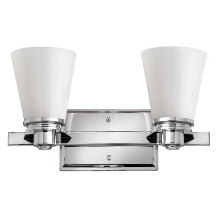 Hinkley Lighting Avon 2 Light 15" Wide Bathroom Sconce with Etched Opal Shades Chrome