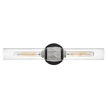 Hinkley Lighting Ellison 2 Light 22" Wide Bath Bar with Clear Glass Shade Black / Brushed Nickel