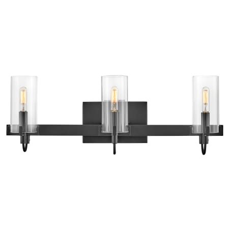 Hinkley Lighting Ryden 3 Light 23" Wide Vanity Light with Clear Glass Shades Black