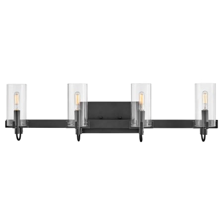 Hinkley Lighting Ryden 4 Light 30" Wide Vanity Light with Clear Glass Shades Black