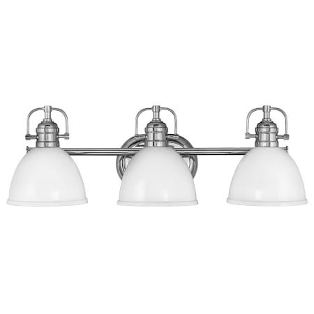Hinkley Lighting Rowan 3 Light 24" Wide Bathroom Vanity Light with Polished White Metal Shades Chrome
