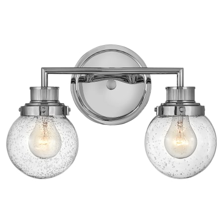 Hinkley Lighting Poppy 2 Light 15" Wide Bathroom Vanity Light with Clear Seedy Glass Chrome