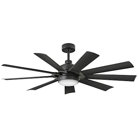Hinkley Lighting Turbine 60" 9 Blade Smart LED Indoor / Outdoor Ceiling Fan with HIRO Control Matte Black / Matte Black
