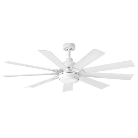 Hinkley Lighting Turbine 60" 9 Blade Smart LED Indoor / Outdoor Ceiling Fan with HIRO Control Chalk White / Chalk White