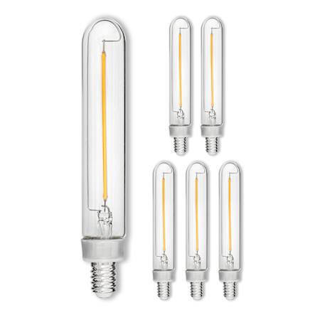Hinkley Lighting LumiGlo Bulb Pack of (6) 5" Long 2 Watt Clear Candelabra (E12) Base LED Bulbs - 150 Lumens, 2400K, and 90 CRI N/A