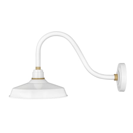 Hinkley Lighting Foundry 1 Light 14" Tall Outdoor Wall Sconce Gloss White / Brass