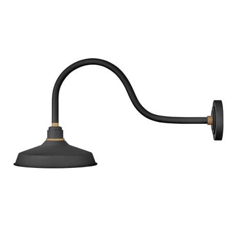 Hinkley Lighting Foundry Single Light 16" Tall Outdoor Wall Sconce Textured Black / Brass