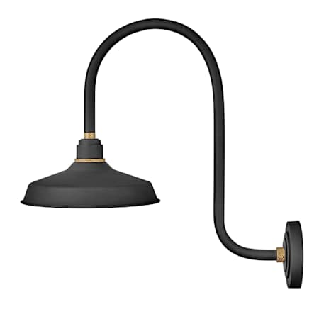 Hinkley Lighting Foundry Single Light 24" Tall Outdoor Wall Sconce Textured Black / Brass