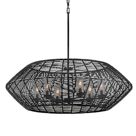 Hinkley Lighting Luca 6 Light 42" Wide Outdoor Pendant Black