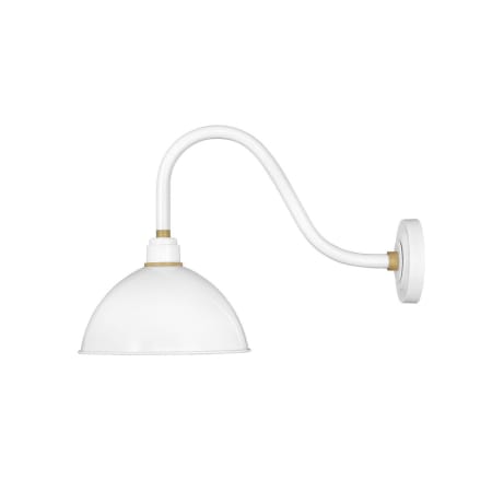 Hinkley Lighting Foundry Single Light 17" Tall Outdoor Wall Sconce Gloss White / Brass