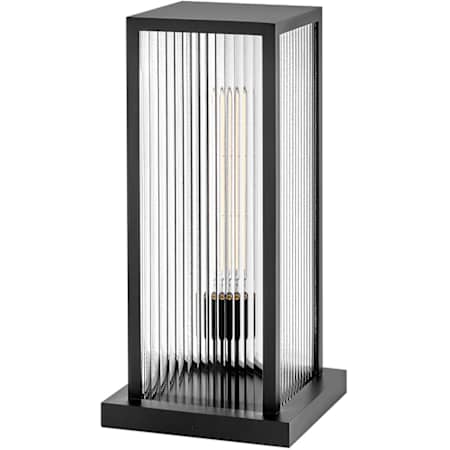 Hinkley Lighting Torrent 19" Tall LED Pier Mount Light with Clear, Ribbed Glass Shade Black