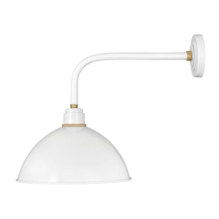 Hinkley Lighting Foundry Single Light 21" Tall Outdoor Wall Sconce Gloss White / Brass