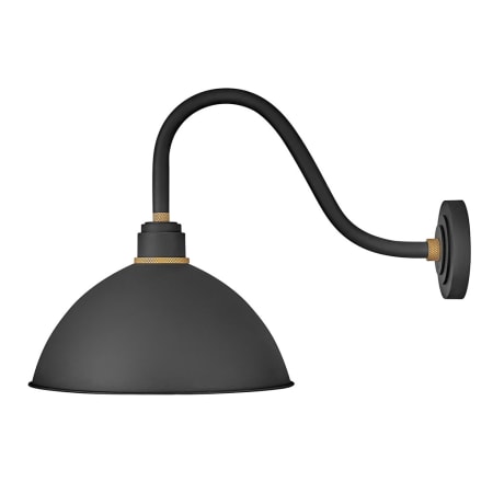 Hinkley Lighting Foundry Single Light 18" Tall Outdoor Wall Sconce Textured Black / Brass
