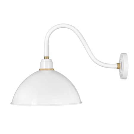 Hinkley Lighting Foundry Single Light 20" Tall Outdoor Wall Sconce Gloss White / Brass