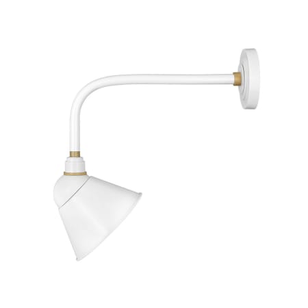Hinkley Lighting Foundry Single Light 21" Tall Outdoor Wall Sconce Gloss White / Brass