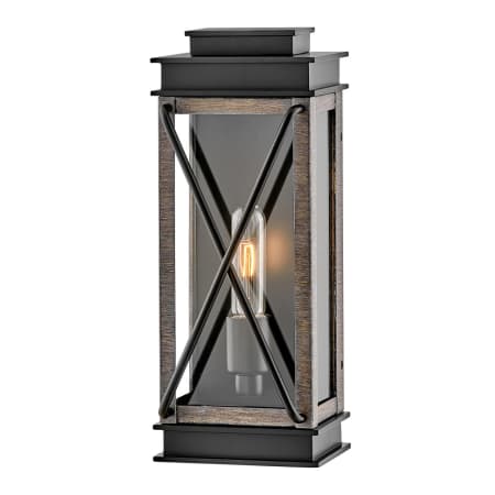 Hinkley Lighting Montecito 1 Light 15" Tall Outdoor Wall Sconce with Clear Glass Black