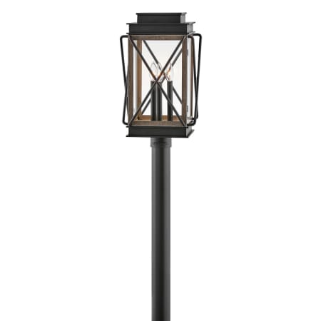 Hinkley Lighting Montecito 3 Light 20.5" Tall Post Light with Clear Glass Black