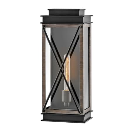 Hinkley Lighting Montecito 1 Light 18.75" Tall Outdoor Wall Sconce with Clear Glass Black