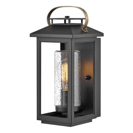 Hinkley Lighting Atwater Single Light 14" Tall Coastal Elements Outdoor Wall Sconce with Clear Seedy Glass Black