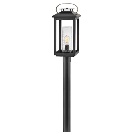 Hinkley Lighting Atwater 120v 1 Light 23" Tall Coastal Elements Post Light with Clear Seedy Glass Black