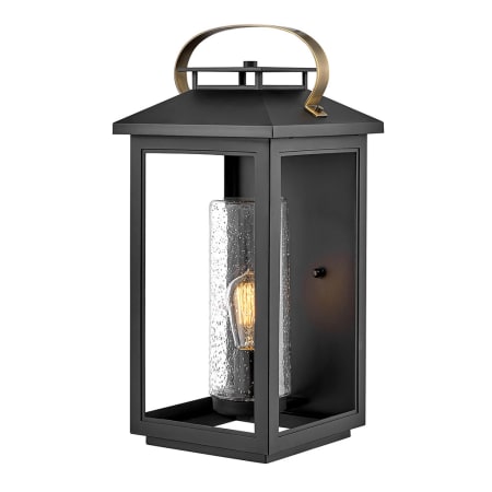 Hinkley Lighting Atwater Single Light 21" Tall Coastal Elements Outdoor Wall Sconce with Clear Seedy Glass Black