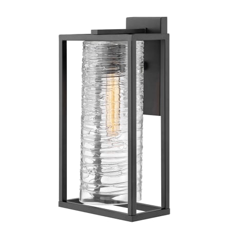 Hinkley Lighting Pax Single Light 16" Tall Outdoor Wall Sconce with a Spun Glass Shade Satin Black