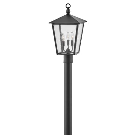 Hinkley Lighting Huntersfield 120v 3 Light 21" Tall Heritage Single Head Post Light with Clear Seedy Glass Panels Black
